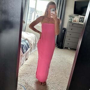 Pink Strapless Maxi Dress